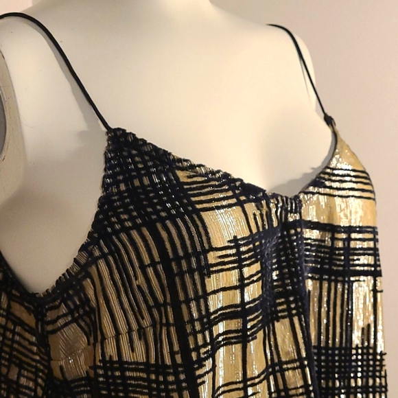 Topshop soft gold and black spaghetti strap top - Picture 2 of 9